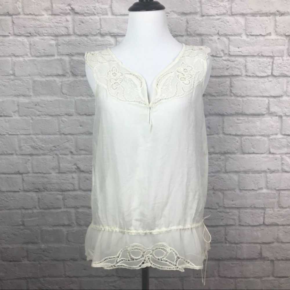 Saivana Sheer Silk Blend Sleeveless Top size XS